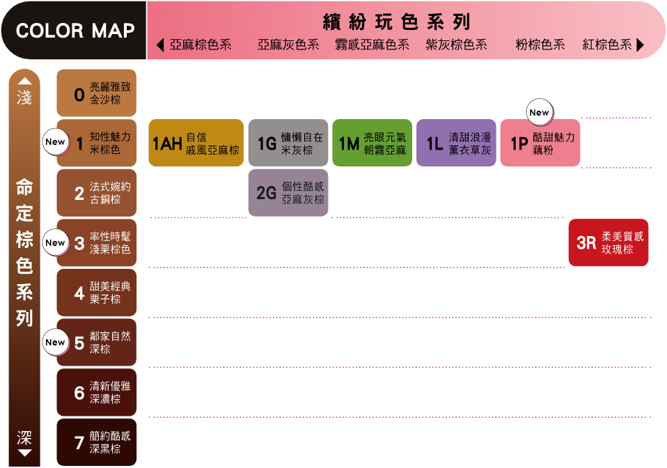 莉婕頂級奶霜泡沫染髮劑Color Map